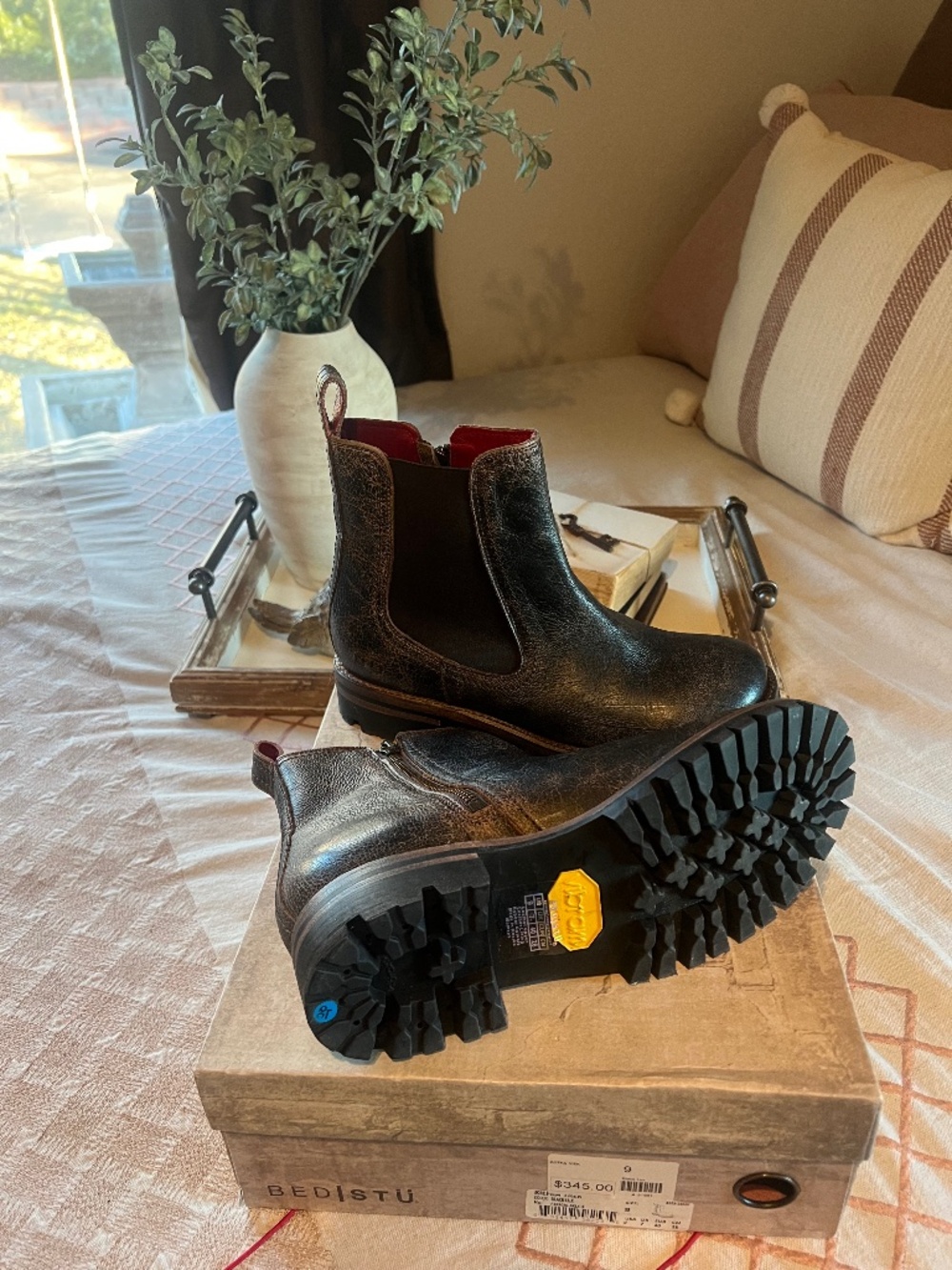 BED STU Kiefra Trek Chunky Chelsea Boot in Black Lux Size 9 - Picture 2 of 7